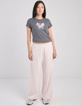 Pants straight Hollister con elástico para mujer