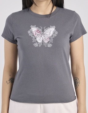 Playera manga corta Hollister cuello redondo para mujer