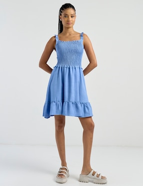 Vestido corto casual Coffee Bean para mujer