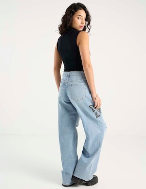 Jeans relaxed straight Coffee Bean para mujer