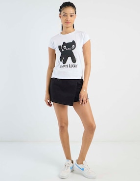 Playera manga corta 47St cuello redondo para mujer