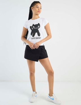 Playera manga corta 47St cuello redondo para mujer