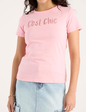 Playera manga corta Sexy Jeans cuello redondo para mujer