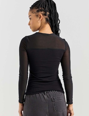 Playera manga larga Sexy Jeans cuello redondo para mujer