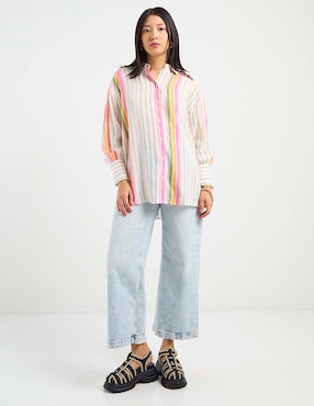 Blusa camisera That's It manga larga para mujer