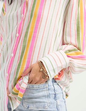 Blusa camisera That's It manga larga para mujer