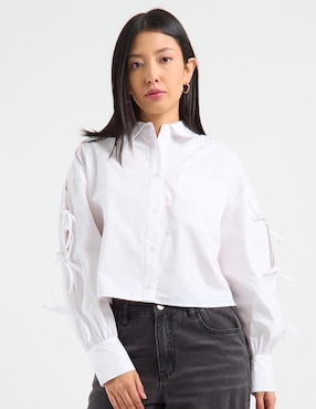 Blusa camisera That's It manga larga para mujer