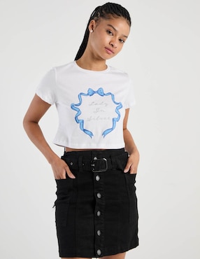 Playera manga corta Tee Bar cuello redondo para mujer