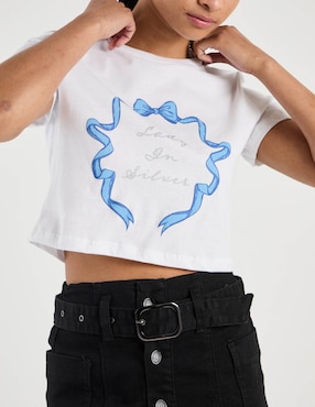 Playera manga corta Tee Bar cuello redondo para mujer
