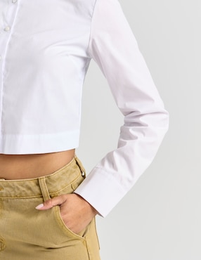 Blusa camisera That's It manga larga para mujer