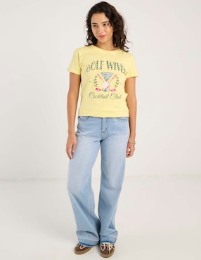 Playera manga corta Biography playera cuello redondo para mujer