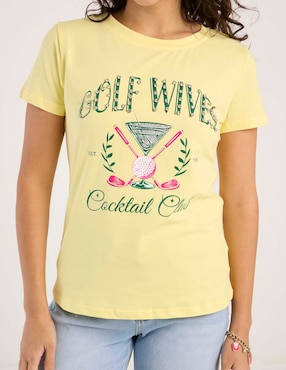 Playera manga corta Biography playera cuello redondo para mujer