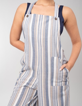 Jumpsuit Salsa de lino estampado a rayas para mujer