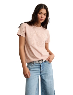 Playera manga corta American Eagle cuello redondo para mujer