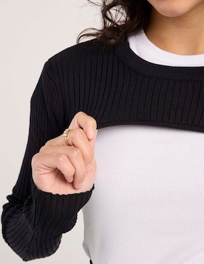 Blusa Coffee Bean manga larga para mujer