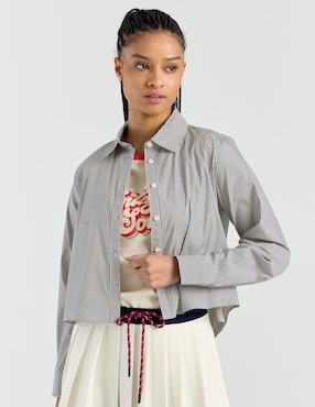 Blusa camisera Coffee Bean manga larga para mujer