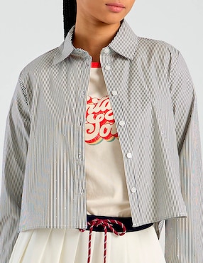 Blusa camisera Coffee Bean manga larga para mujer