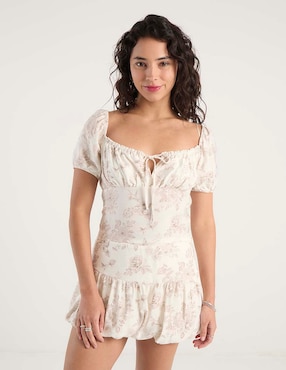 Blusa Coffee Bean manga corta para mujer