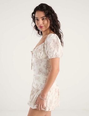 Blusa Coffee Bean manga corta para mujer