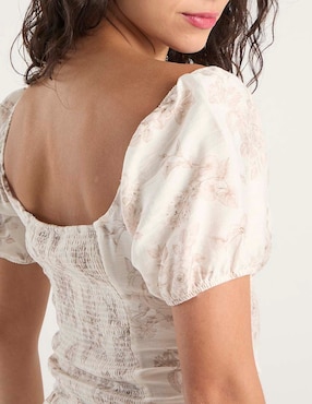 Blusa Coffee Bean manga corta para mujer