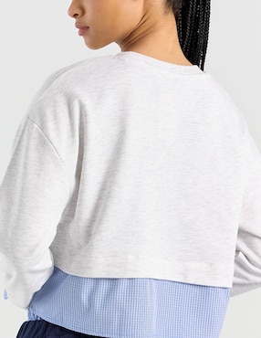 Sudadera con efecto doble prenda Coffee Bean para mujer