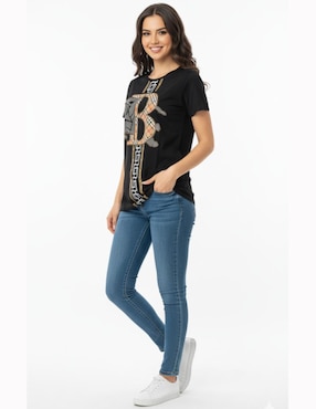 Playera manga corta Holo cuello redondo para mujer