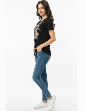 Playera manga corta Holo cuello redondo para mujer