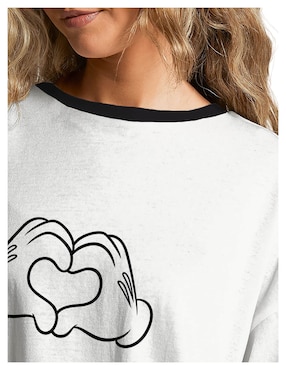 Playera manga corta Tee Bar Coleccion Caricaturas cuello redondo para mujer