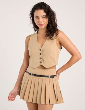 Falda mini Coffee Bean cintura alta