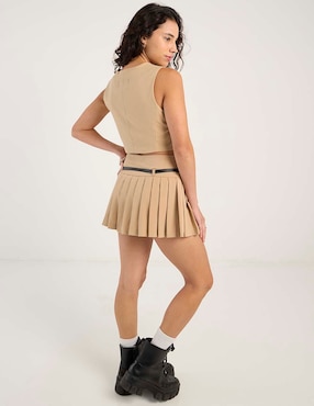 Falda mini Coffee Bean cintura alta