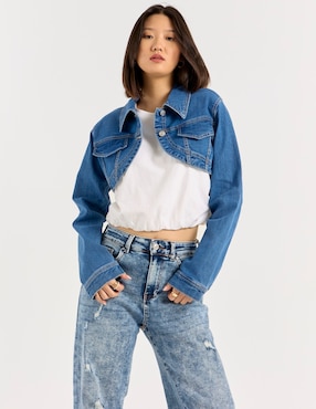 Chamarra denim Coffee Bean de mezclilla para mujer