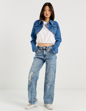 Chamarra denim Coffee Bean de mezclilla para mujer