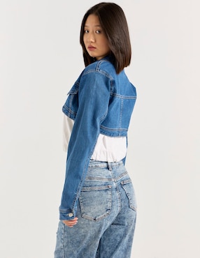 Chamarra denim Coffee Bean de mezclilla para mujer