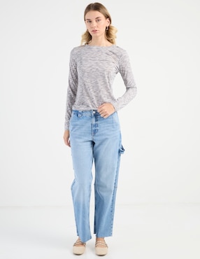 Jeans amplio cintura media American Eagle para mujer