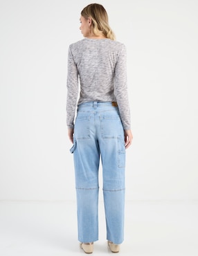 Jeans amplio cintura media American Eagle para mujer