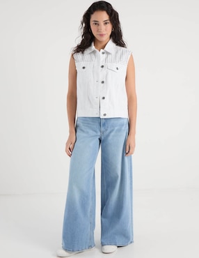 Jeans wide leg cintura media American Eagle para mujer