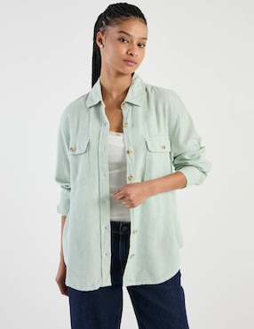 Blusa camisera American Eagle manga larga para mujer
