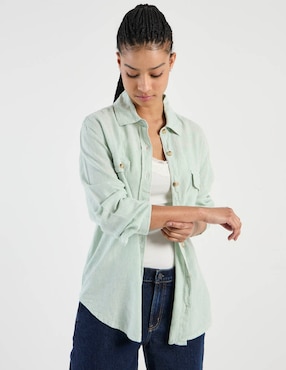 Blusa camisera American Eagle manga larga para mujer