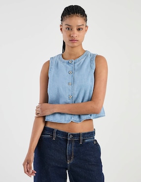 Top American Eagle cuello con botón