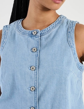 Top American Eagle cuello con botón
