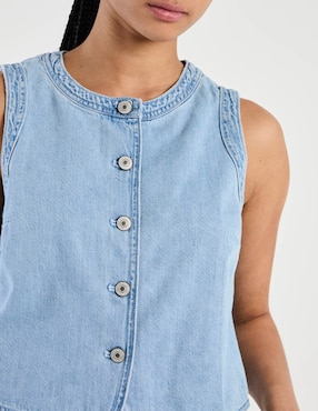 Top American Eagle cuello con botón