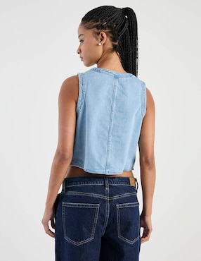Top American Eagle cuello con botón
