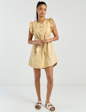 Vestido corto casual Coffee Bean para mujer