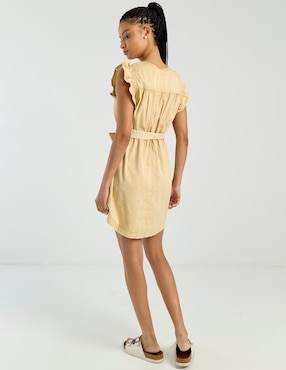 Vestido corto casual Coffee Bean para mujer
