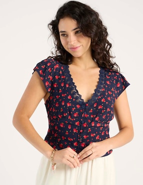 Blusa American Eagle manga corta para mujer