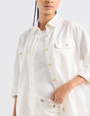 Blusa camisera American Eagle manga larga para mujer