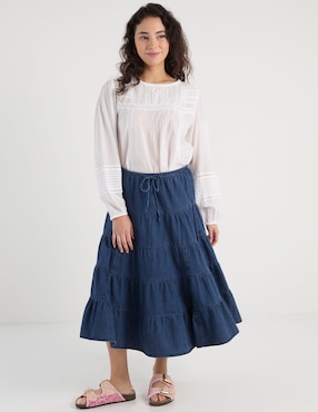 Falda midi American Eagle a la cintura