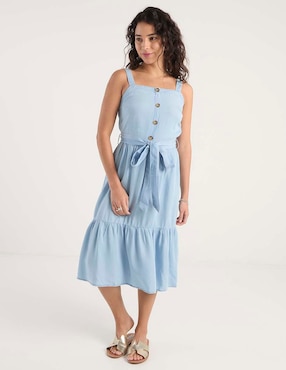 Vestido midi casual Coffee Bean para mujer