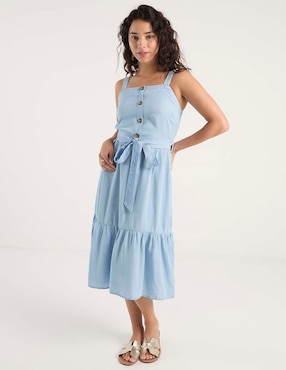 Vestido midi casual Coffee Bean para mujer