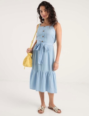 Vestido midi casual Coffee Bean para mujer